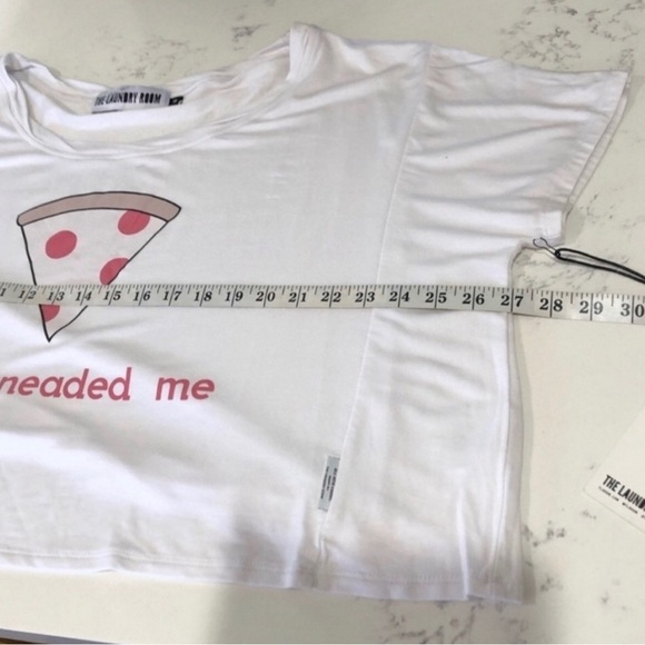 THE LAUNDRY ROOM T-SHIRT white with pizza - Picture 10 of 12